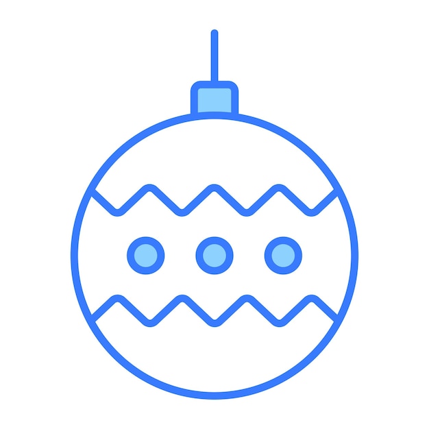 Un icono de la pelota de Navidad en estilo editable bauble adornos y decoraciones de Navidad