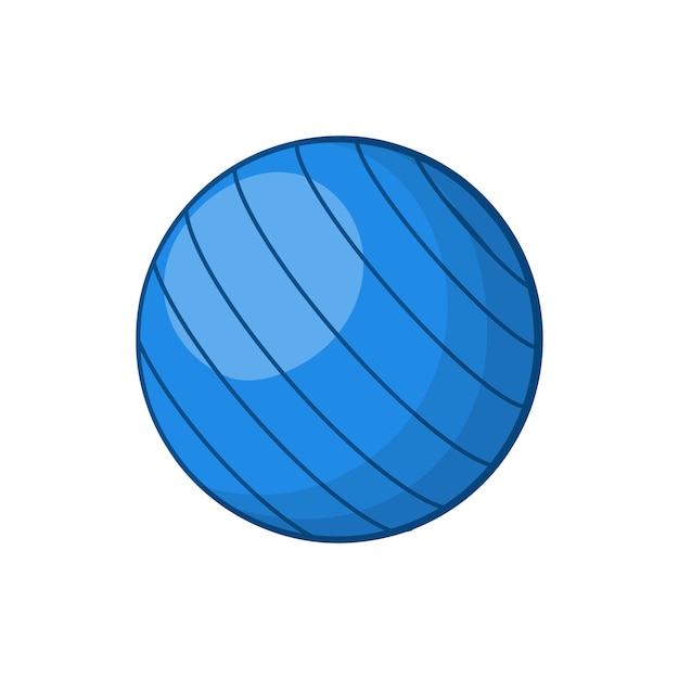 Vector icono de pelota de voleibol azul en estilo de dibujos animados aislado sobre fondo blanco símbolo deportivo