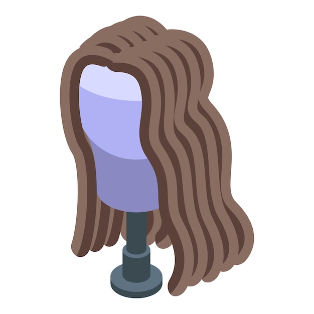 Vector icono de peluca de pelo ondulado isométrico de icono de vector de peluca de pelo ondulado para diseño web aislado sobre fondo blanco