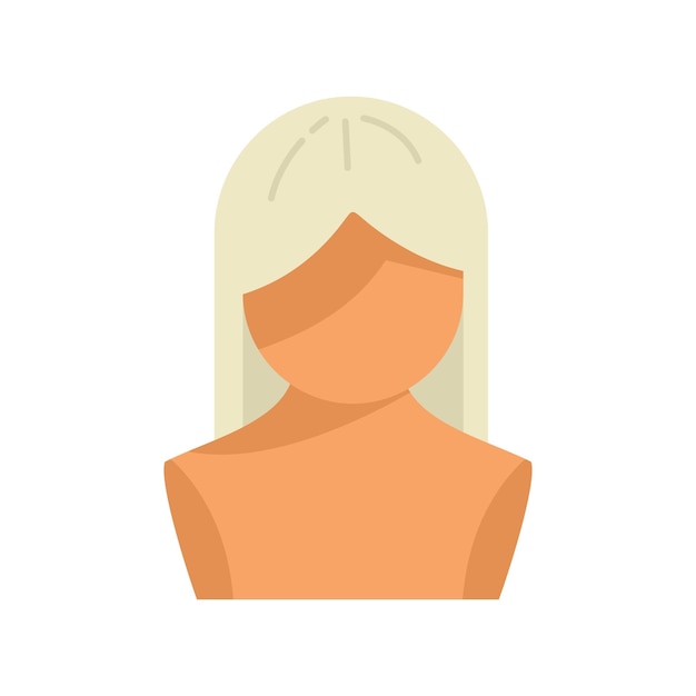 Vector icono de peluca de personaje vector plano estilo de cabello belleza corta aislada