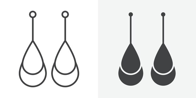 Icono de pendientes Signo vectorial de contorno