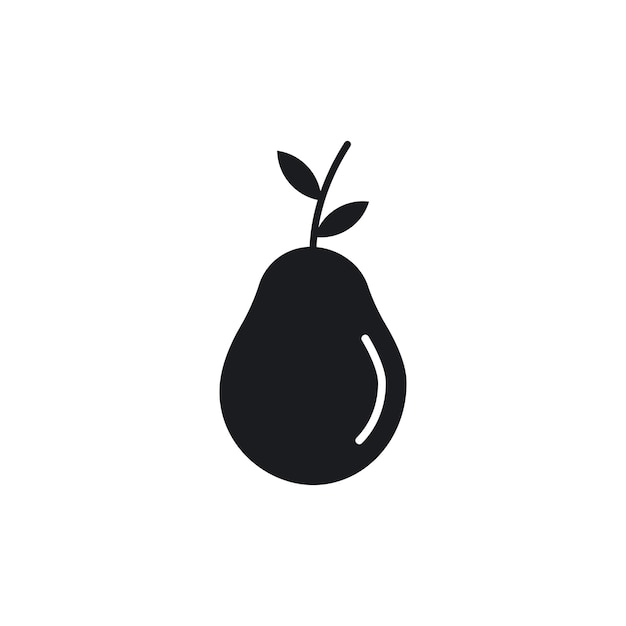 Icono de pera aislado sobre un fondo blanco