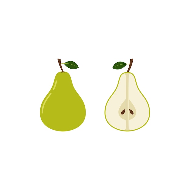 icono de pera diseño plano aislado en fondo blanco