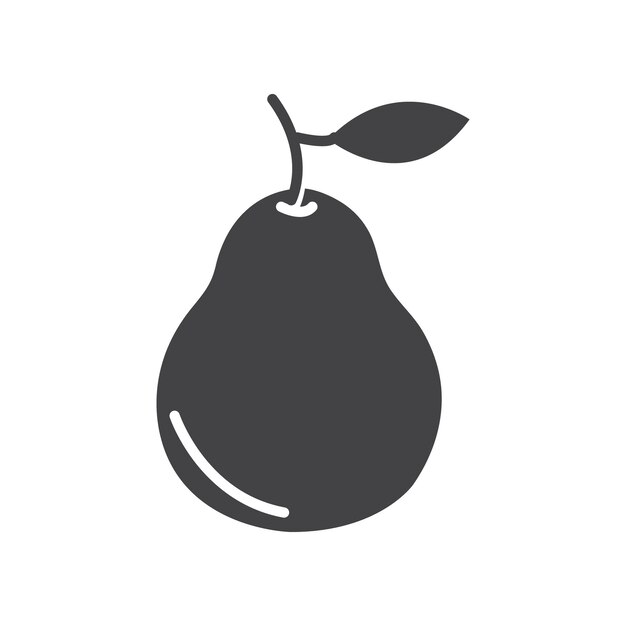 Ícono de pera Símbolo plano de línea delgada simple