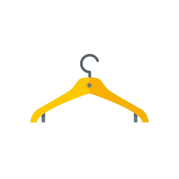 Icono de percha de ropa Ilustración plana del icono de vector de percha de ropa aislado sobre fondo blanco