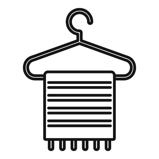 Icono de percha de toalla de servicio de habitaciones Icono de vector de percha de toalla de servicio de habitaciones de contorno para diseño web aislado sobre fondo blanco
