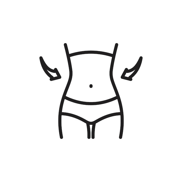 El icono de pérdida de peso delgado Contorno delgado simple