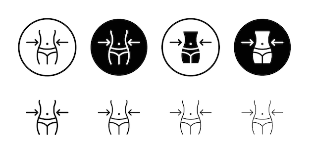 Icono de pérdida de peso delgado logotipo lineal aislado