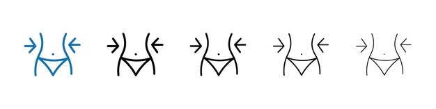 Icono de pérdida de peso Logotipo vectorial de esquema para la aplicación web