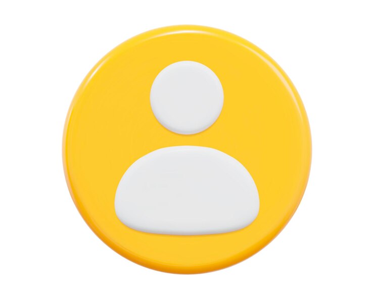 Vector icono de perfil amarillo 3d perfil de usuario de símbolo ilustración de vector de stock sobre fondo aislado