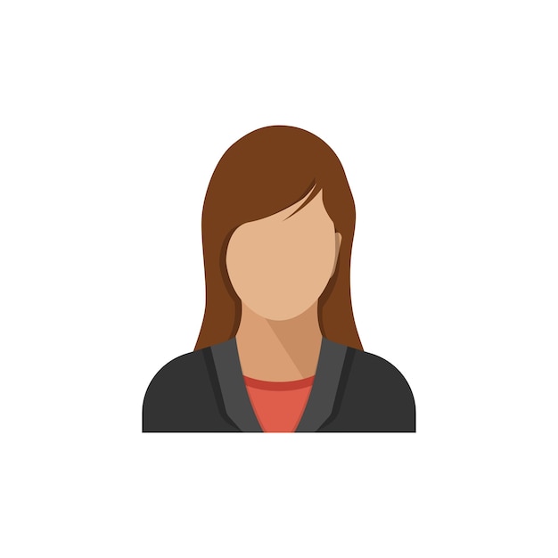 Icono de perfil de avatar en estilo plano Ilustración de vector de perfil de usuario femenino sobre fondo aislado Concepto de negocio de signo de perfil de mujer