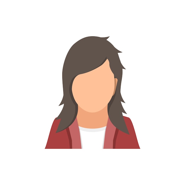 Icono de perfil de avatar en estilo plano Ilustración de vector de perfil de usuario femenino sobre fondo aislado Concepto de negocio de signo de perfil de mujer