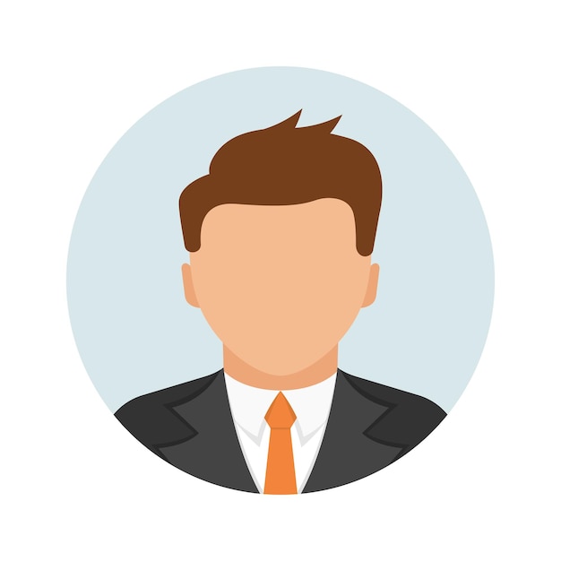 Icono de perfil de avatar en estilo plano Ilustración de vector de perfil de usuario masculino sobre fondo aislado Concepto de negocio de signo de perfil de hombre