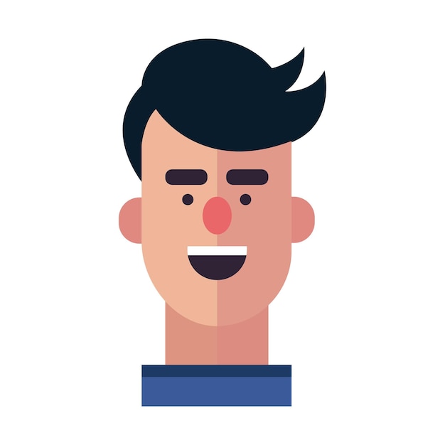 Icono de perfil avatar masculino retrato de hombre persona informal silueta cara diseño plano vector ilustración.