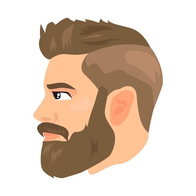 Icono de perfil de hombre barbudo Elemento vectorial de color de la colección de barbas Icono de perfil de hombre barbudo creativo para plantillas de diseño web e infografías