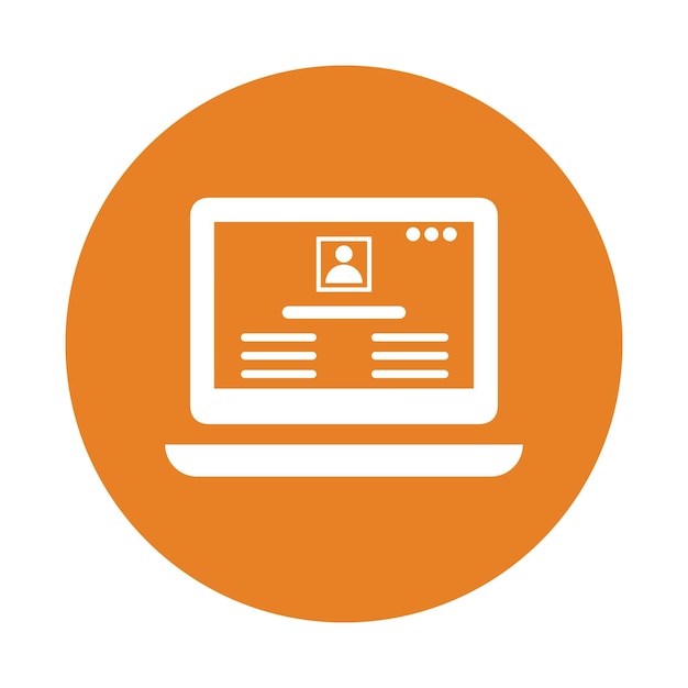 El icono del perfil en línea de la cuenta Diseño de color naranja