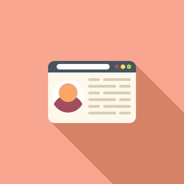 Icono de perfil de mujer vector plano Mensaje de red móvil social