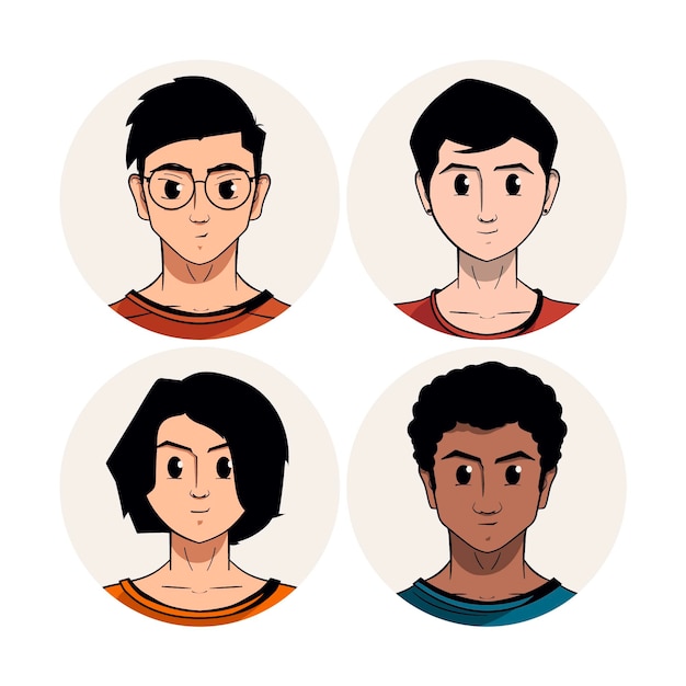 Icono de perfil plano dibujado a mano