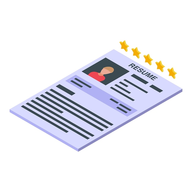 Icono de perfil de recursos humanos Isométrico de icono de vector de perfil de recursos humanos para diseño web aislado sobre fondo blanco