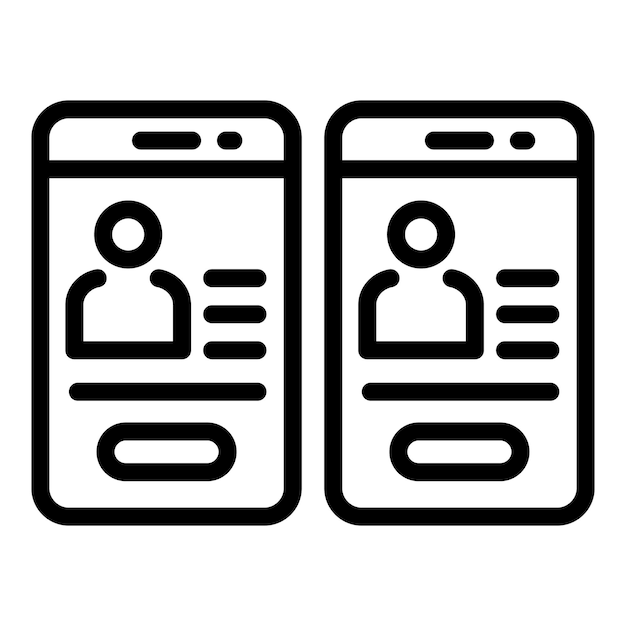 Icono de perfil de teléfono conocido Contorno de icono de vector de perfil de teléfono conocido para diseño web aislado sobre fondo blanco