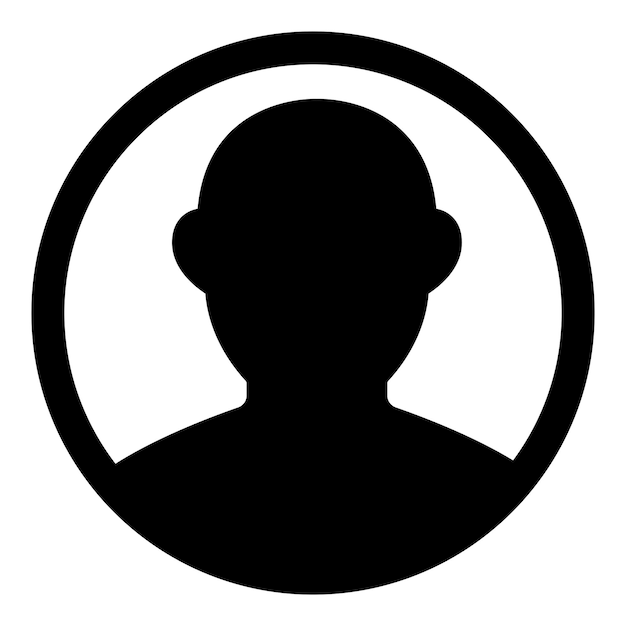 El icono del perfil de usuario aislado en fondo blanco