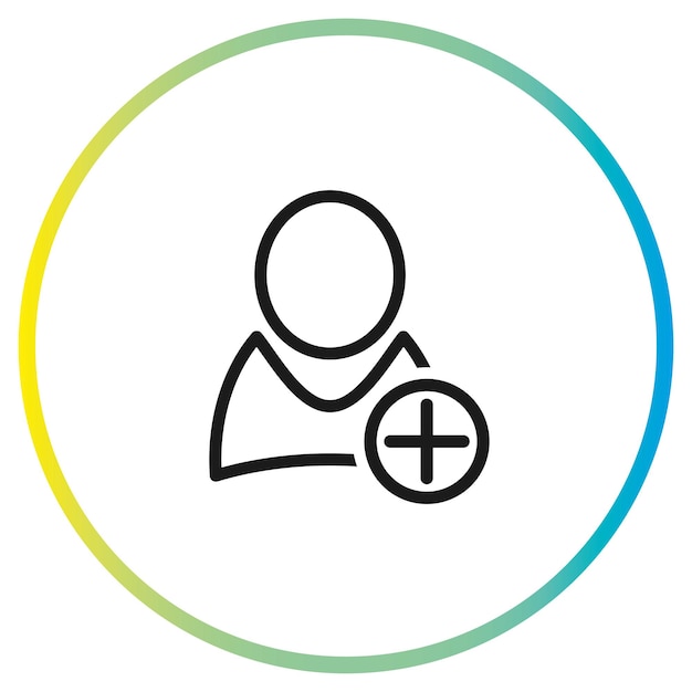 Ícono de perfil web del usuario con vector de signo más