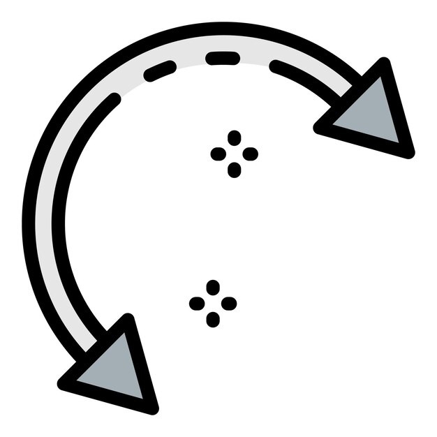 Icono de perforación metálica de flecha Contorno de la flecha de perforacion metálica del icono vectorial de color plano aislado