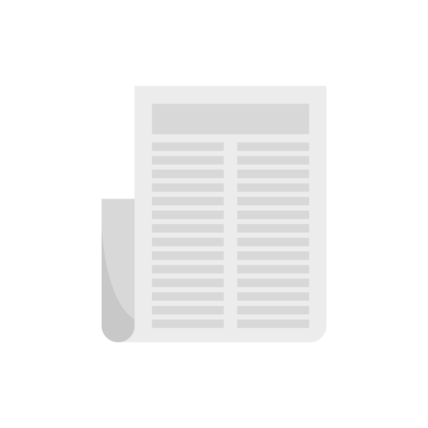 Icono de periódico de biblioteca Ilustración plana del icono de vector de periódico de biblioteca aislado sobre fondo blanco