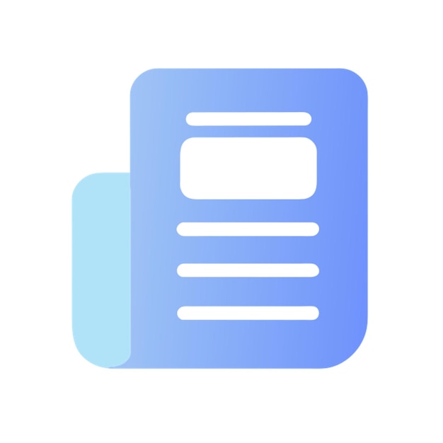icono de periódico formas coloreadas gradiente