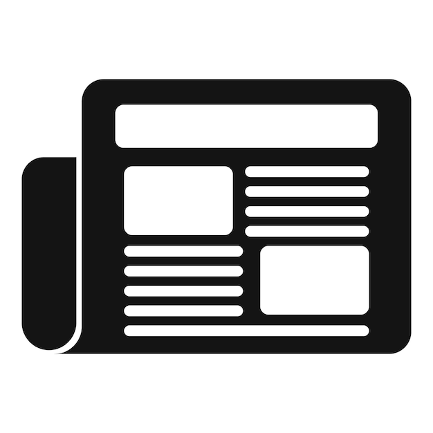 Icono de periódico frontal vector simple página web de periódico