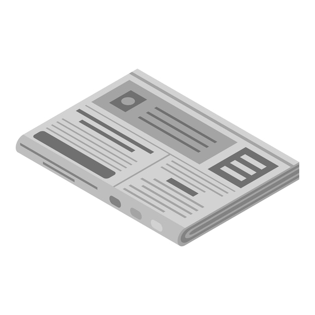 Icono de periódico Isométrico del icono de vector de periódico para diseño web aislado sobre fondo blanco