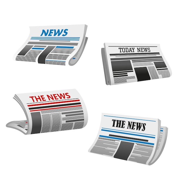 Icono de periódico de noticias de papel impresas dobladas