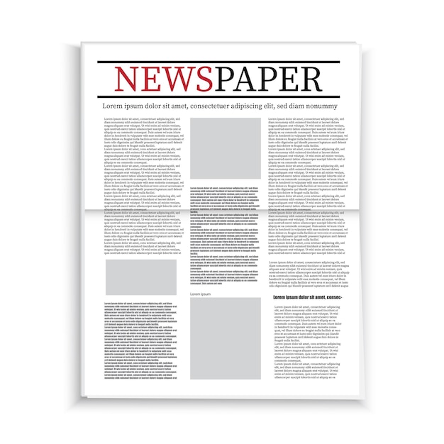 Icono de periódico plegado Vector de diseño abierto Diseño de publicación de prensa Visión de noticias de titulares