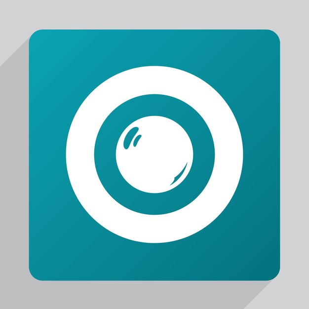 Icono de perla plana, blanco sobre fondo verde