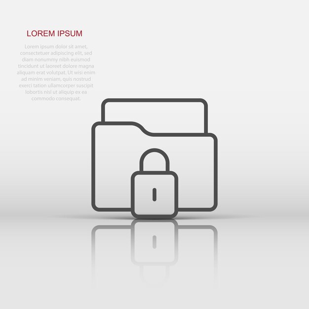 Icono de permiso de carpeta de archivos en estilo plano Ilustración de vector de acceso a documentos en concepto de negocio de signo de archivo secreto de fondo aislado
