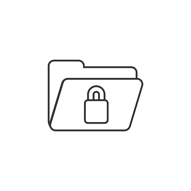 Icono de permiso de carpeta de archivos en estilo plano Ilustración de vector de acceso a documentos en concepto de negocio de signo de archivo secreto de fondo aislado