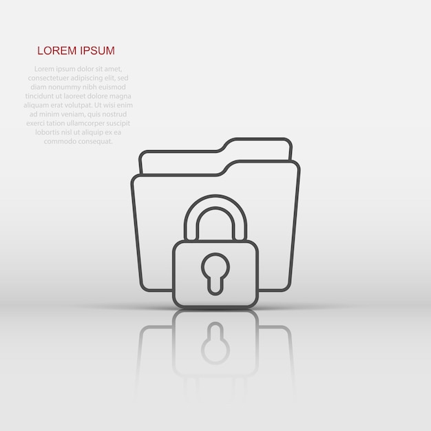 Icono de permiso de carpeta de archivos en estilo plano Ilustración de vector de acceso a documentos en concepto de negocio de signo de archivo secreto de fondo aislado