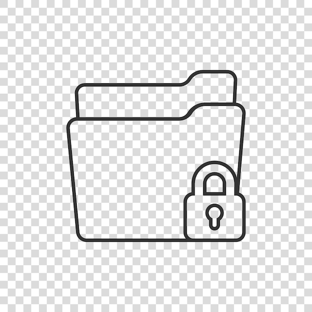Icono de permiso de carpeta de archivos en estilo plano Ilustración de vector de acceso a documentos en concepto de negocio de signo de archivo secreto de fondo aislado