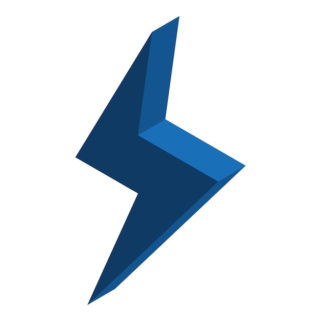 Icono de perno de energía azul Isométrico del icono de vector de perno de energía azul para diseño web aislado sobre fondo blanco