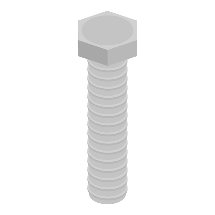Vector icono de perno hexagonal isométrico del icono de vector de perno hexagonal para diseño web aislado sobre fondo blanco