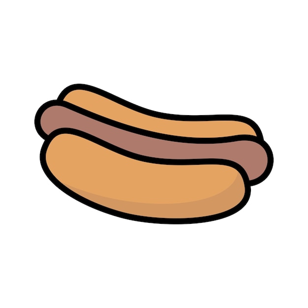 El icono del perrito caliente estilo de dibujos animados