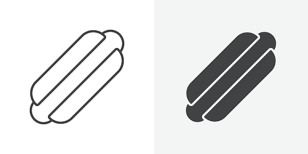 Ícono de perrito caliente Signo vectorial de contorno