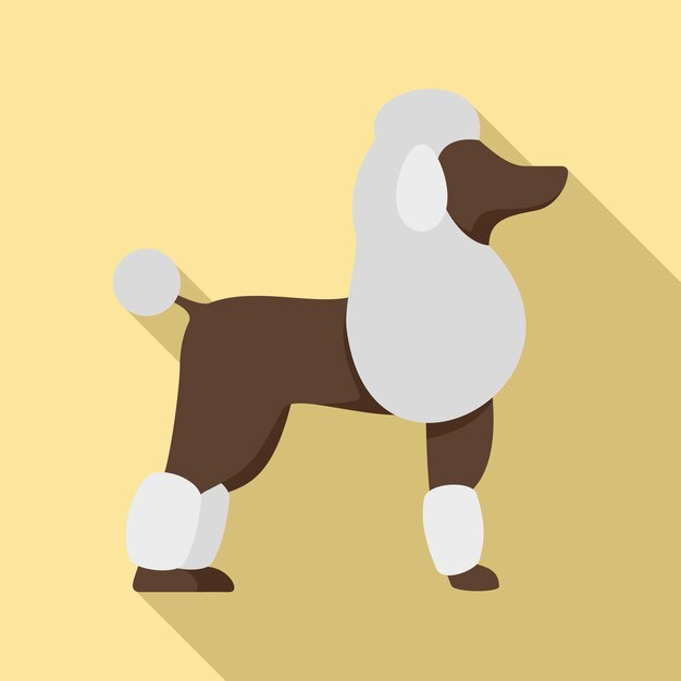 Vector icono de perro caniche ilustración plana del icono de vector de perro caniche para diseño web