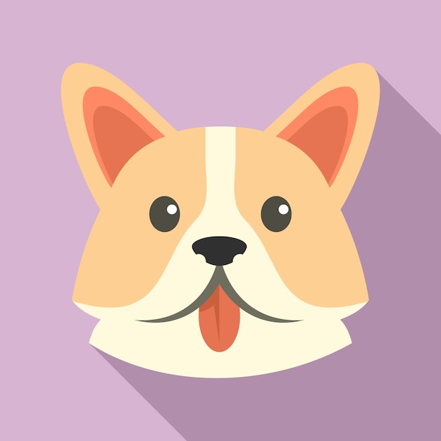 Icono de perro corgi triste Ilustración plana de icono de vector de perro corgi triste para diseño web