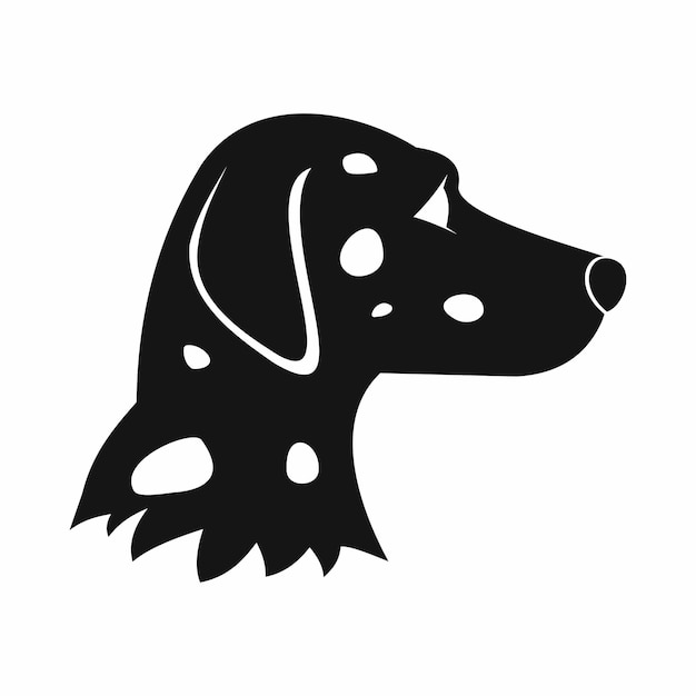 Icono de perro dálmatas en estilo simple aislado sobre fondo blanco Símbolo de animales