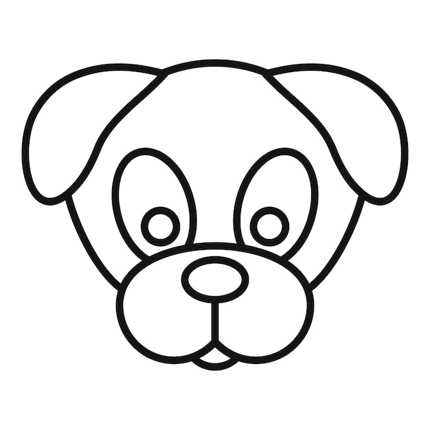 Icono de perro Icono de vector de perro de esquema para diseño web aislado sobre fondo blanco
