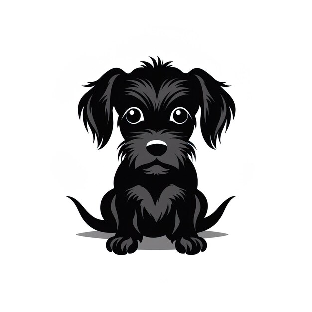 Vector icono de perro pequeño negro