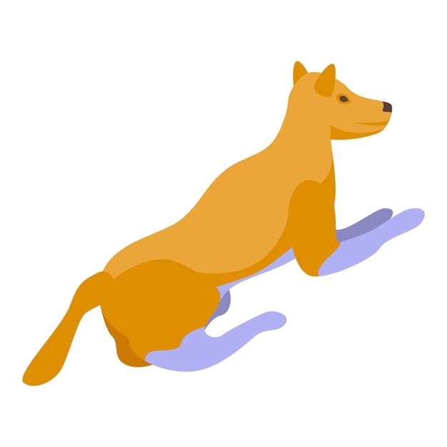 Vector icono de perro vector isométrico animal salvaje naturaleza depredador