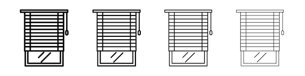 Ícono de persianas Signo ilustrativo plano