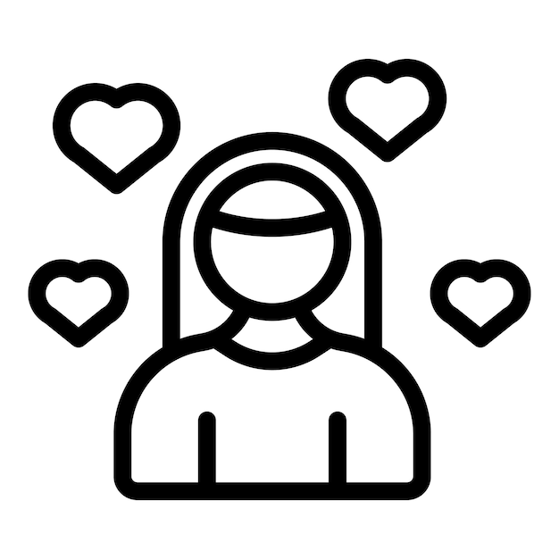 Icono de una persona con corazones